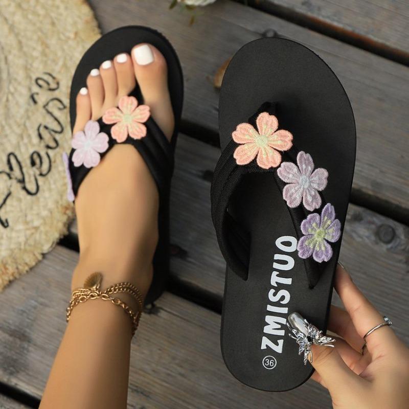 

Мода Новинка для женщин Дамы Бохо банты цветы украшения сандалии Открытый носок пляжные тапочки повседневная обувь Летние тапочки zapatos mujer 36