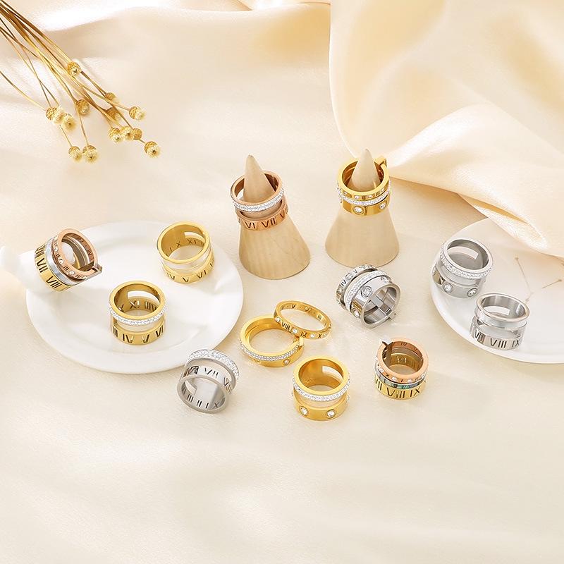 Stylish Roman Letter Multi-Ring Jewelry In European and American Design