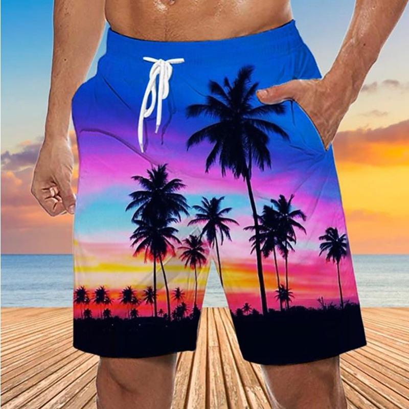 Men's Graphic Coconut Tree Swim Trunks Swim Shorts Board Shorts