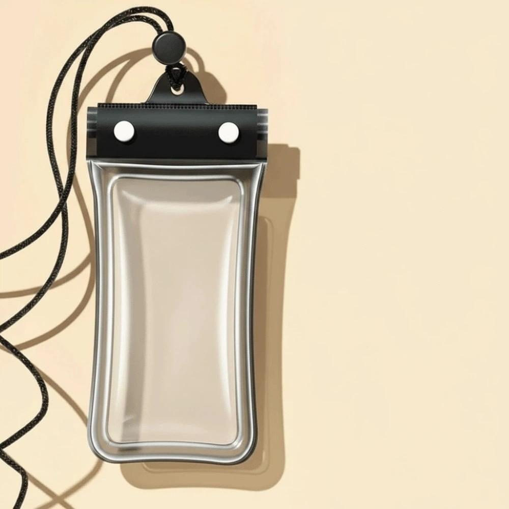 Герметичный прозрачный подвесной на шею мешок Регулируемый ремень Через плечо Сухая сумка ПВХ Упаковка для хранения Лето чёрный