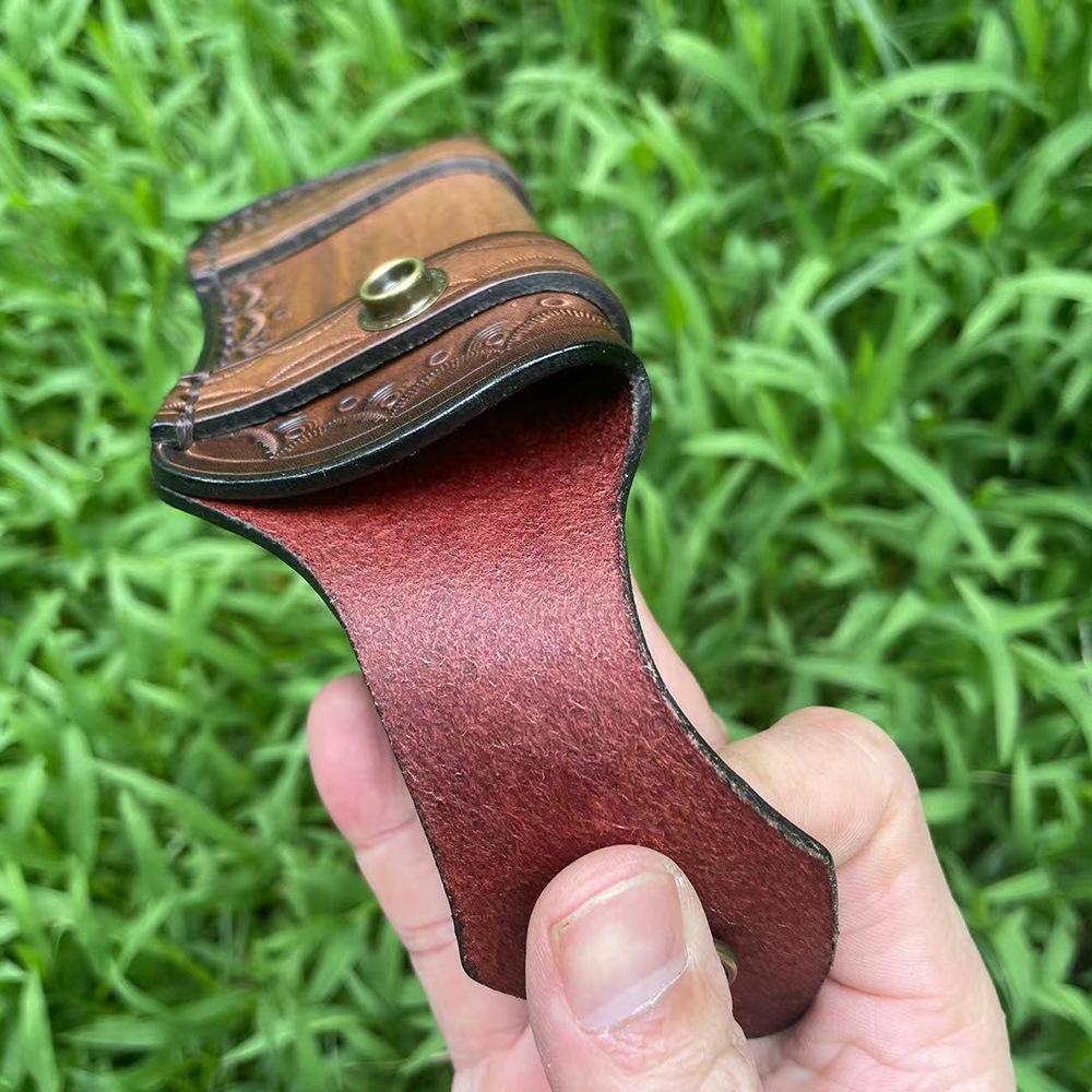 Large Size Top Grain Cowhide Scabbard  Folding Knife Sleeve Holder Scabbard Universal Knife Cover  Camping Knife Holsters