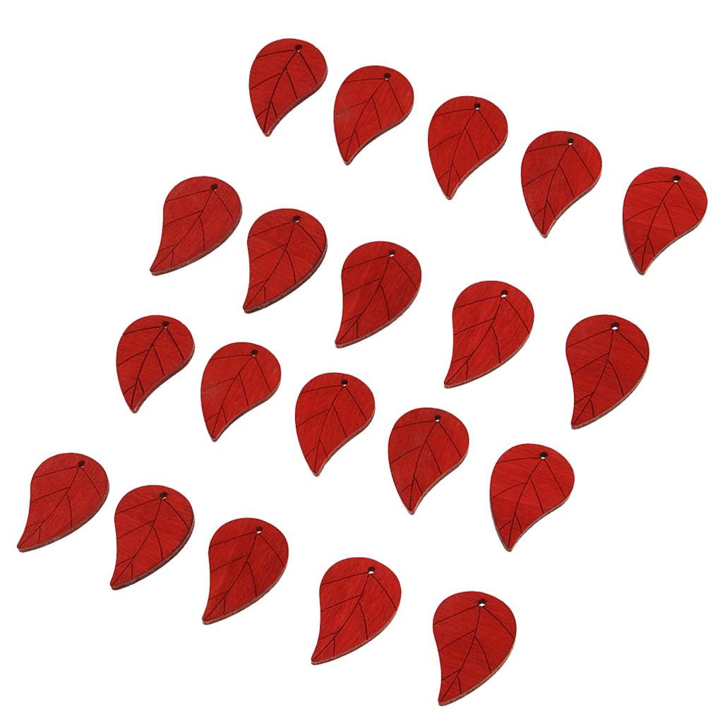 20 peças boêmio formato de folha folhas de madeira pingente contas artesanais bege