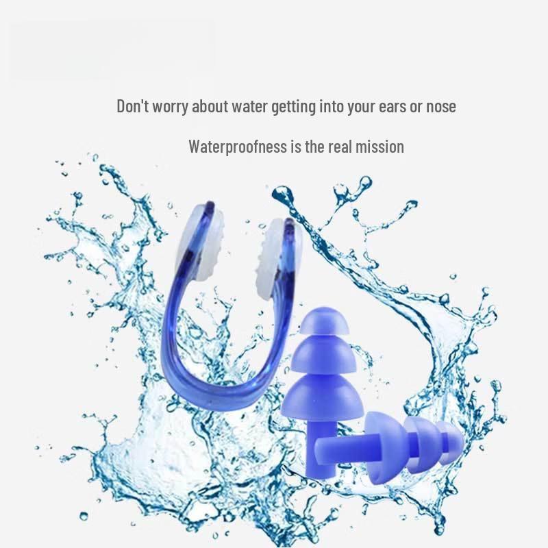 Kids Swimming Silicone Earplugs & Nose Clip Set