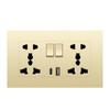 Durable Plastic Switch with Type C Port Wall Mount USB Charger Type 146 Double Five-hole Electrical Installation