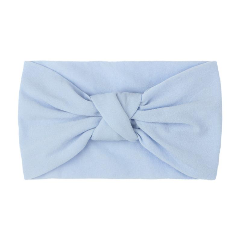 Summer Children's Headgear Baby Solid Color Nylon Knotted Wide Edge Headband Soft Double Knotted Headband