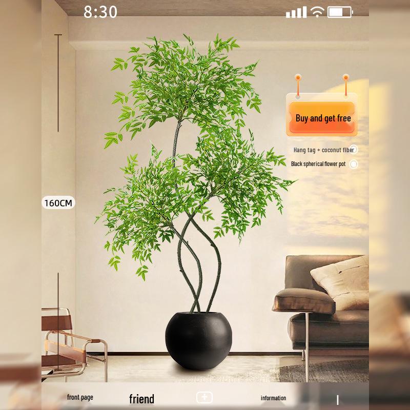 Nandina Luxury Artificial Tree - Indoor Floor Decoration & Bionic Green Plant Potted Ornament