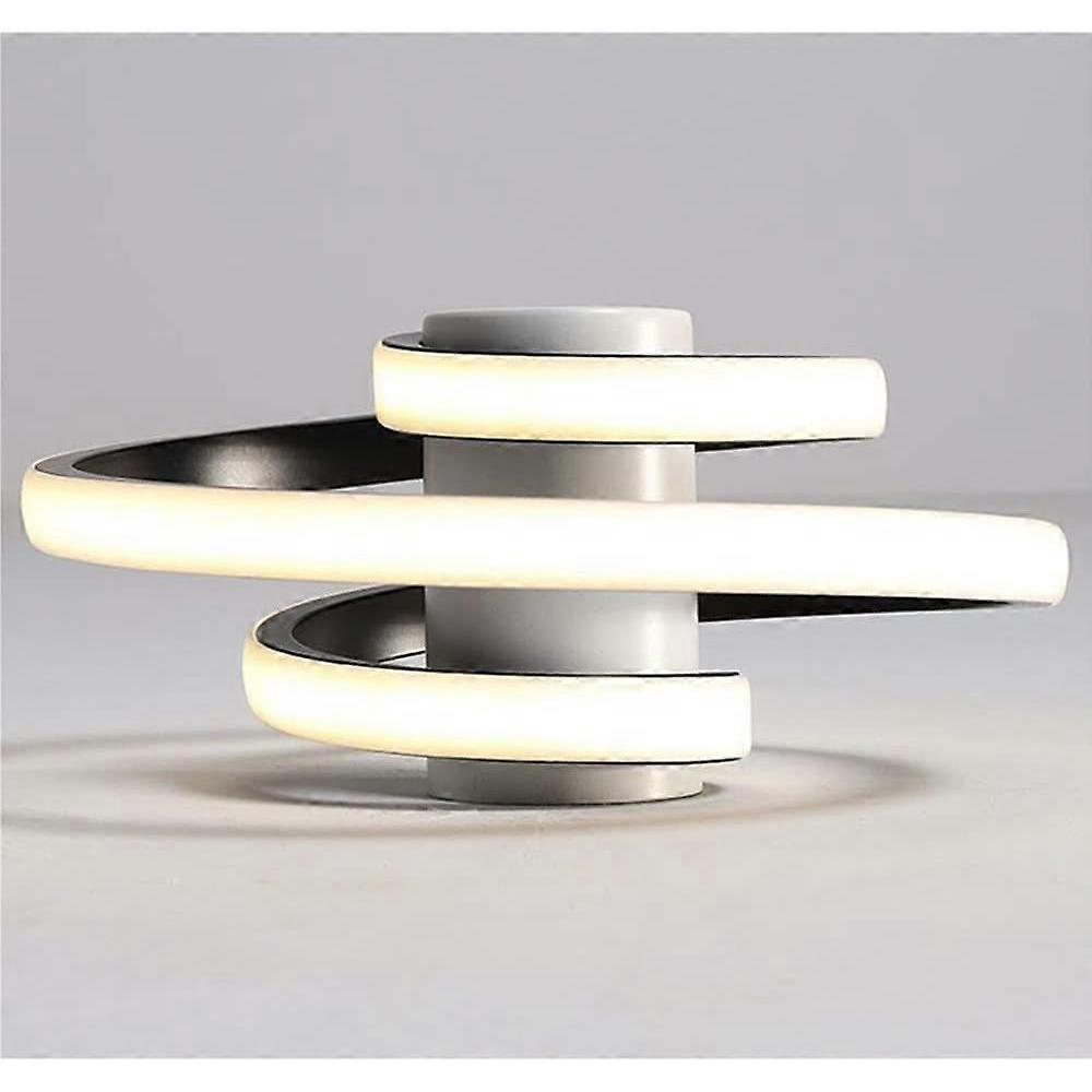LED Ceiling Light 24W Modern Spiral Design LED Ceiling Lamp Black Metal Ceiling Lighting Fixture