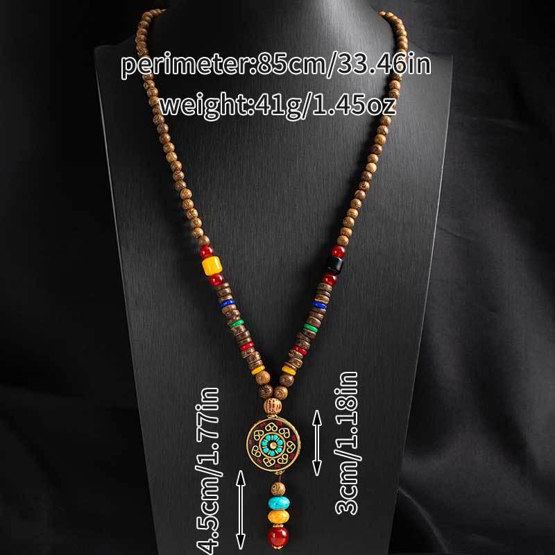 Tibetan Ethnic Sweater Chain Zen Bodhi Necklace: Unisex Retro Scenic Accessory