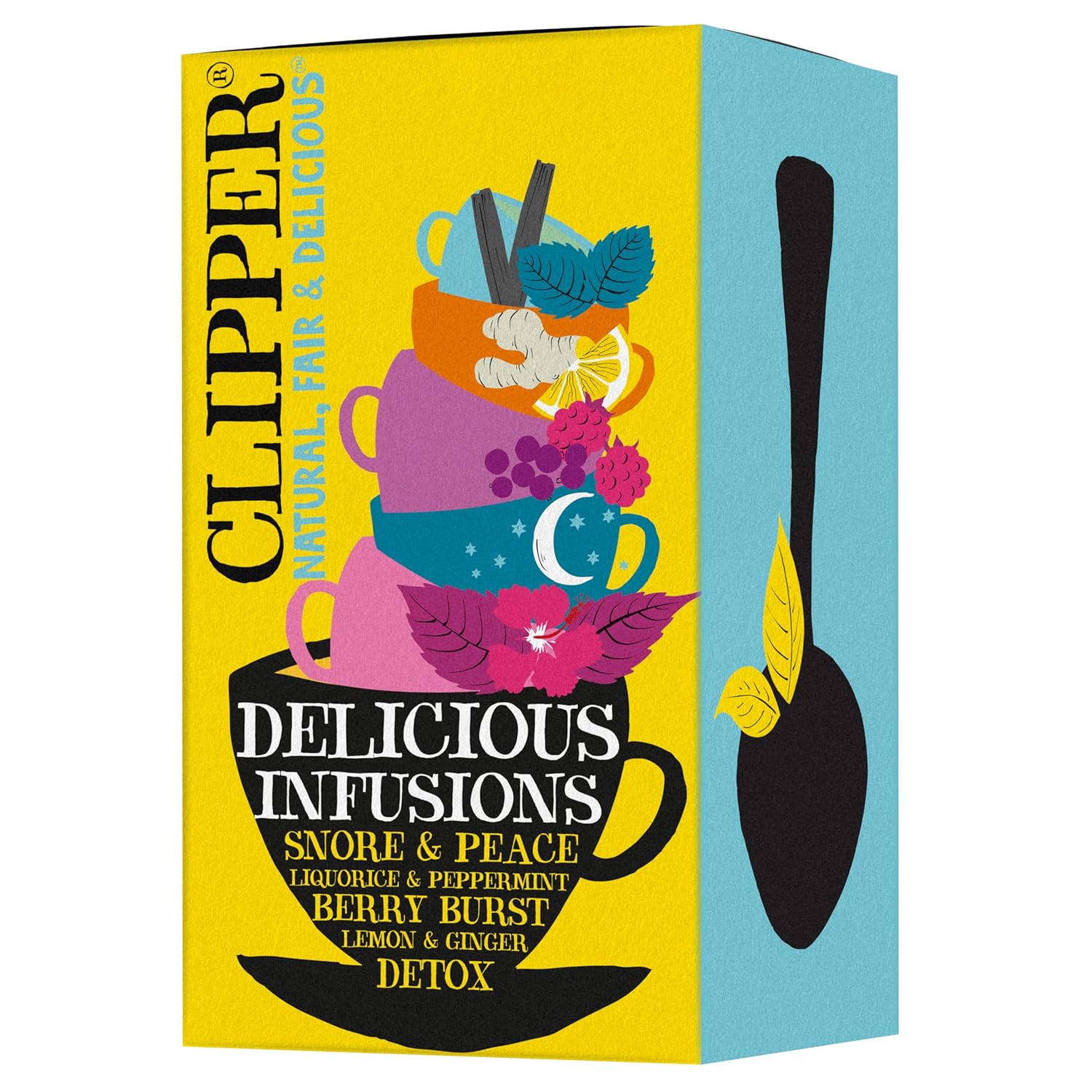 Clipper Tea Organic Assorted 20 Bags Herbal Trial Set Caffeine-Free Made England Natural Premium Individually Wrapped