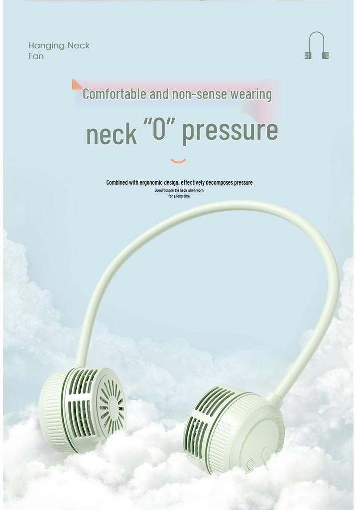 Portable Neck Hanging Leafless Fan: Silent, Folding, Mini Outdoor Companion