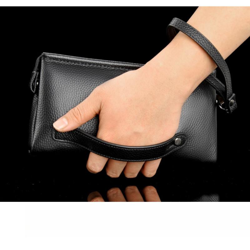 Äkta Herrhandväskor Herrläderväskor Business Casual Kuvertväskor Kohudskuplungar Herrväskor Plånböcker med Stor Kapacitet