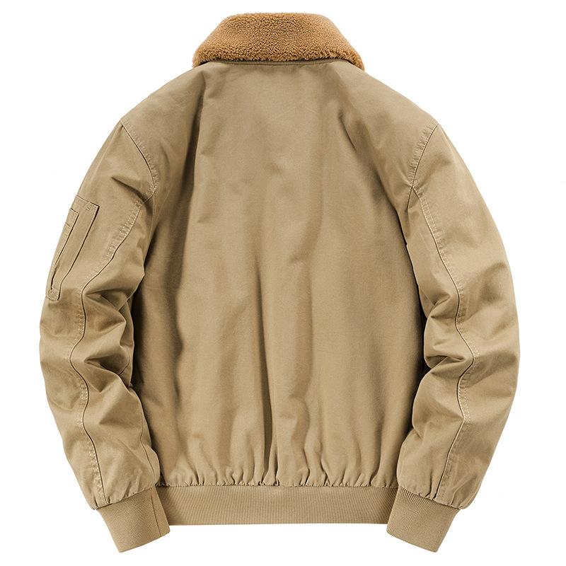 Neue große Baumwollmäntel für Herren im Herbst und Winter sowie verdickte Herrenjacken mit abnehmbarem Kragen