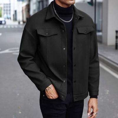 2025 Herbst und Winter Neue Mode Einfarbig Lässige Jacke Knopf Herrenjacke
