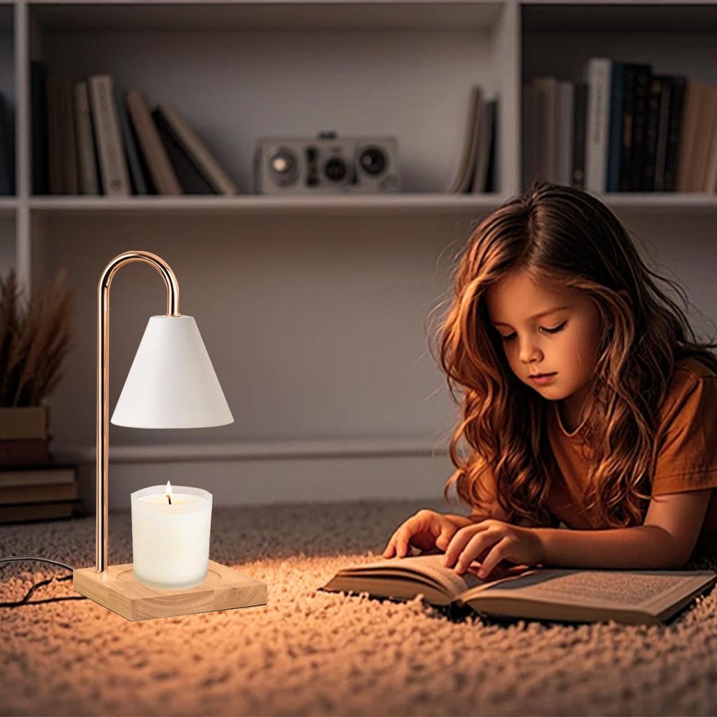 SinRenn Candle Warmer Lamp, Compatible with Two GU10 Bulbs, Stepless Dimming, Ambient Lighting, Aromatherapy Candle Warmer, PSE Certified, Home