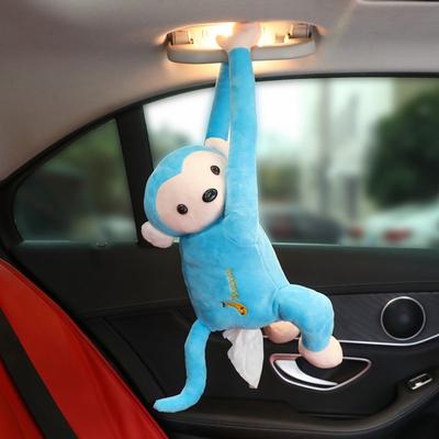 Creative Cartoon Tissue Animal Monkey Car Hanging Paper Napkin Holder Box US