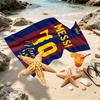 Custom Name Personalized Lionel Messi Print Beach Towel, for Trip Camping Beach Party Home Decor, Birthday Gift for Family & Friends