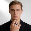Customizable Men's Rotatable Hip Hop Punk Ring - Stainless and Titanium Steel Jewelry Set with High-End Feel