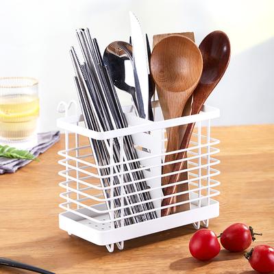 Hanging Kitchen Cutlery Holder Sink Caddie Cutlery Drainer Stainless Steel Kitchen Caddie Spoon and Fork Chopstick Organizer