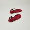 Sheepskin Version~ Row Style Red Sandals Women's 2025 Summer New One-word Buckle with Flat Open-toed Cool Slippers Outside