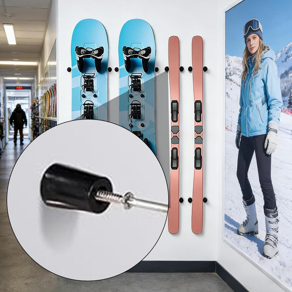 Ski Wall Rack Vertical Snowboard Storage Ski Storage For Garage Store Indoor Display Sports Shop Equipment Gear Skateboard