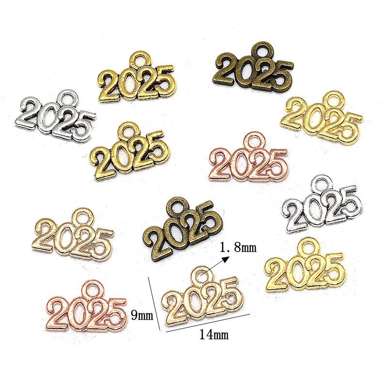 Digital Zinc Alloy Pendant Retro Charm - 14x9mm DIY Jewelry Accessories (2025 & 2026)