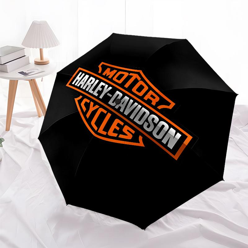 1pc Harley-Davidson Umbrella, Sun Protection, And UV Shielding. It Has Eight Sturdy Ribs for Outdoor Use And Perfect As a Holiday Gift