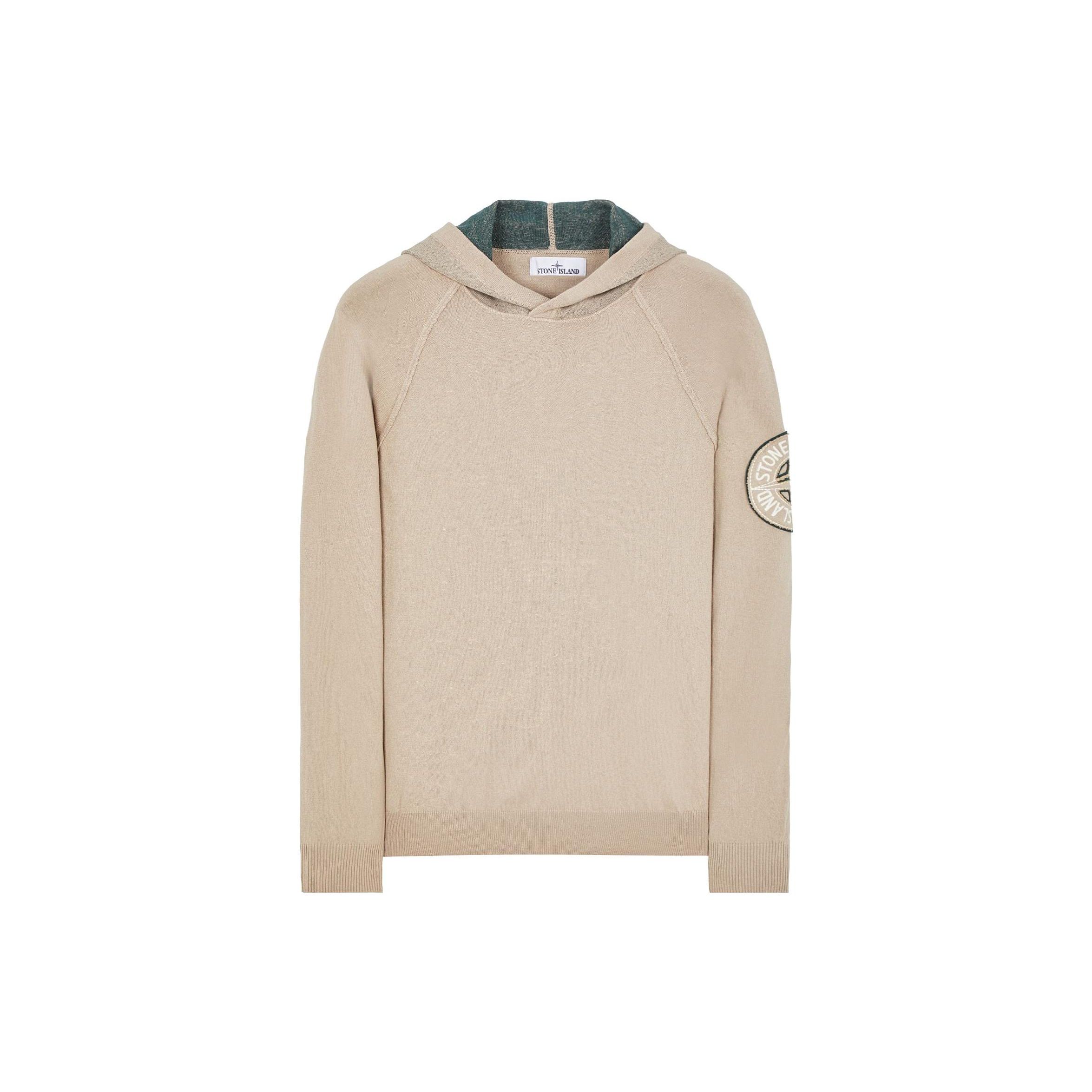 

Stone Island Solid Color Logo Embroidered Hoodie Men hoodies Beige 7815512B7-V0092 S