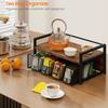 Tea Bag Organizer Holder with 8 Compartments Storage Drawer Tea Station Chest Display Container Box for Countertop Kitchen Black 2 Tier