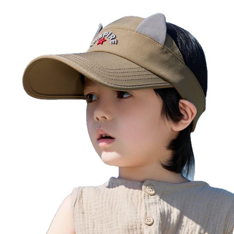 Summer Children'S Empty Top Sunscreen Hat Cute Cartoon Boys And Girls Uv Protection Baseball Cap Outdoor