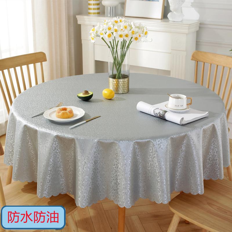 European Style Fabric Wedding Pad Round Household Printed Waterproof Desk Cloth Solid Color Hanging Non Washable Tablecloth