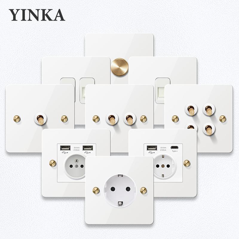 Metal Wall Switch with Modern Design, High Quality, Multiple Colors Available, Full Range Models, Custom Logo/ Accepted