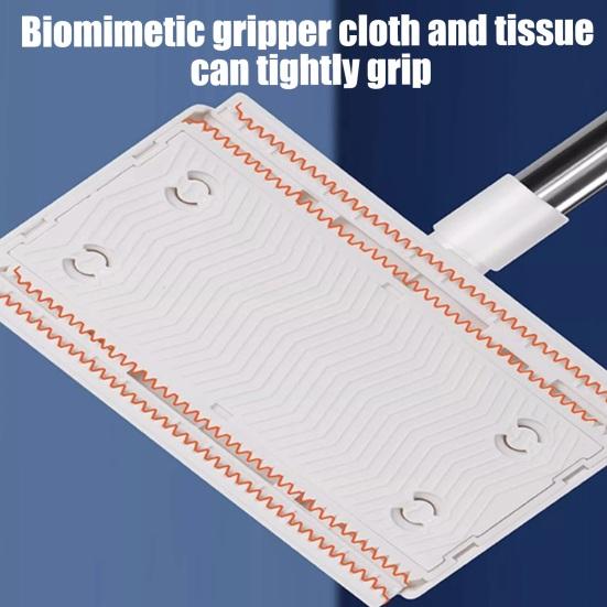Snap Grip Mini Mop Zero Touch Cloth Change Lazy Mop Long Handle Flat Mop Locking Head with Sweeping Cloth for Wet And Dry Use Home Bathroom Cleaning