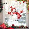 Electrostatic Glass Decorations Christmas Snowman Static Window Cling, Funny Sticker, Reusable Atmosphere Creating Decor Xmas Decal for Home
