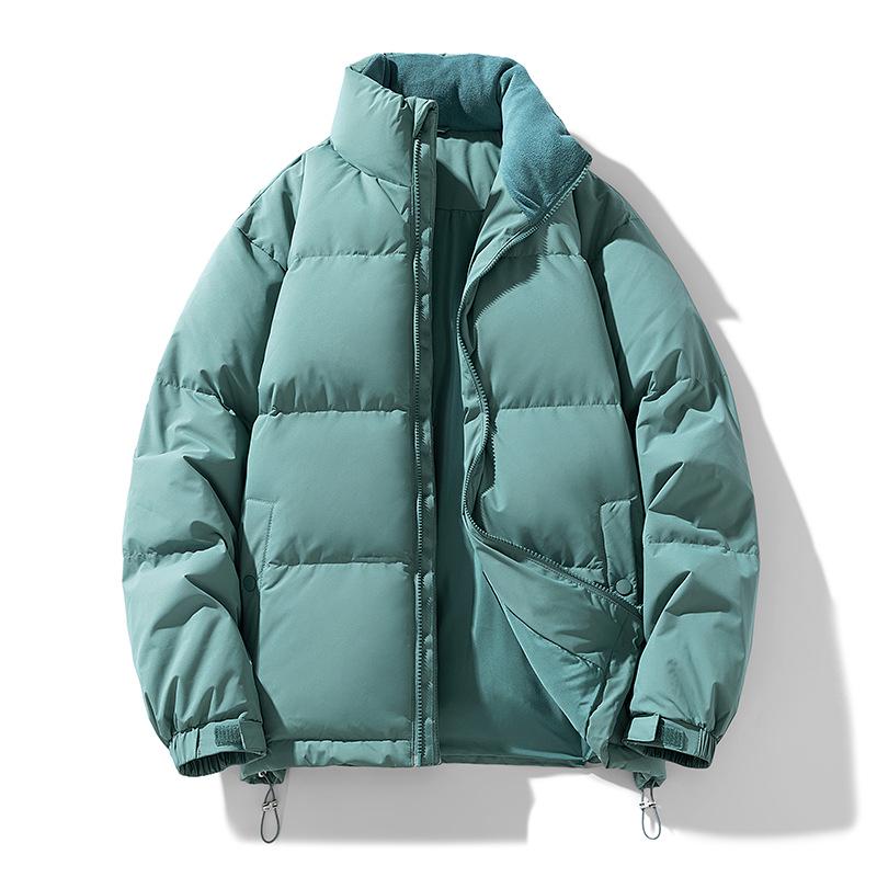 Unisex Trendy Solid Color Stand Collar Down Jacket - Versatile Winter Outdoor Warmth