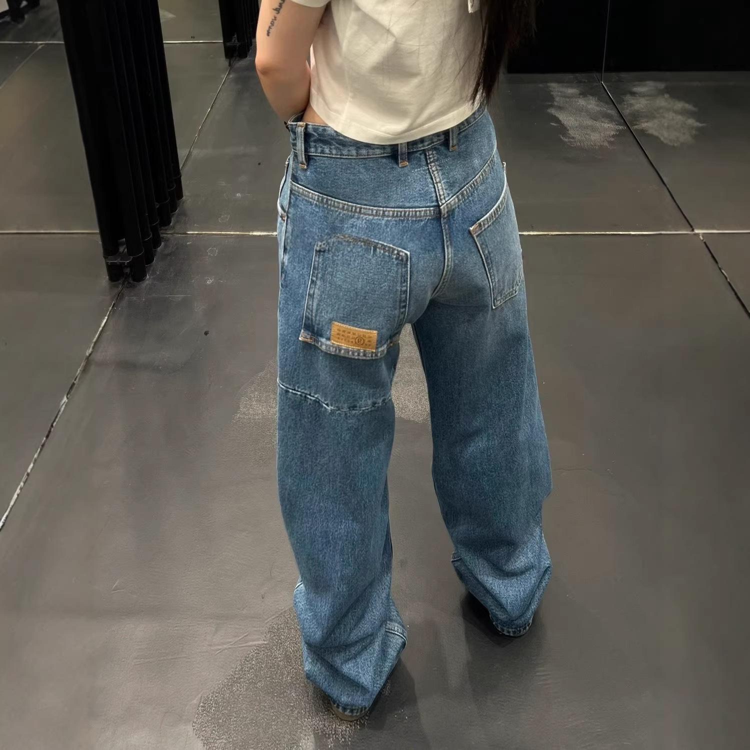 Nanyou Women s 2025 High-Waisted Retro Straight-Leg Jeans - Slimming, Loose Fit Long Pants 30 синий