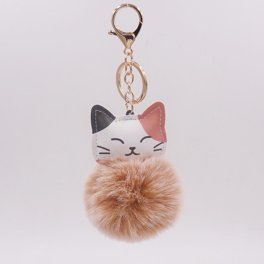 Adorable Kitten Plush Keychain - Cute Cat Figurine for Backpack or Suitcase