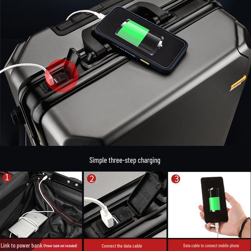 Ultralight Leather Trolley Suitcase with Silent Universal Wheels, Large Capacity & Combination Lock - New Style with Free Shipping