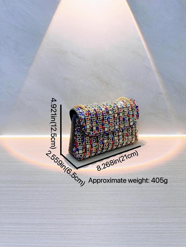 Retro Rhinestone Single Shoulder and Crossbody Evening Bag