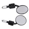 1 Pair 7 8  Round Handlebar Bar End Rear View Mirrors Motorcycle Motorbike Sidemirror Black