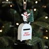Christmas Wrought Iron Painted Mailbox and Retro Tree Window Hanging Decorations