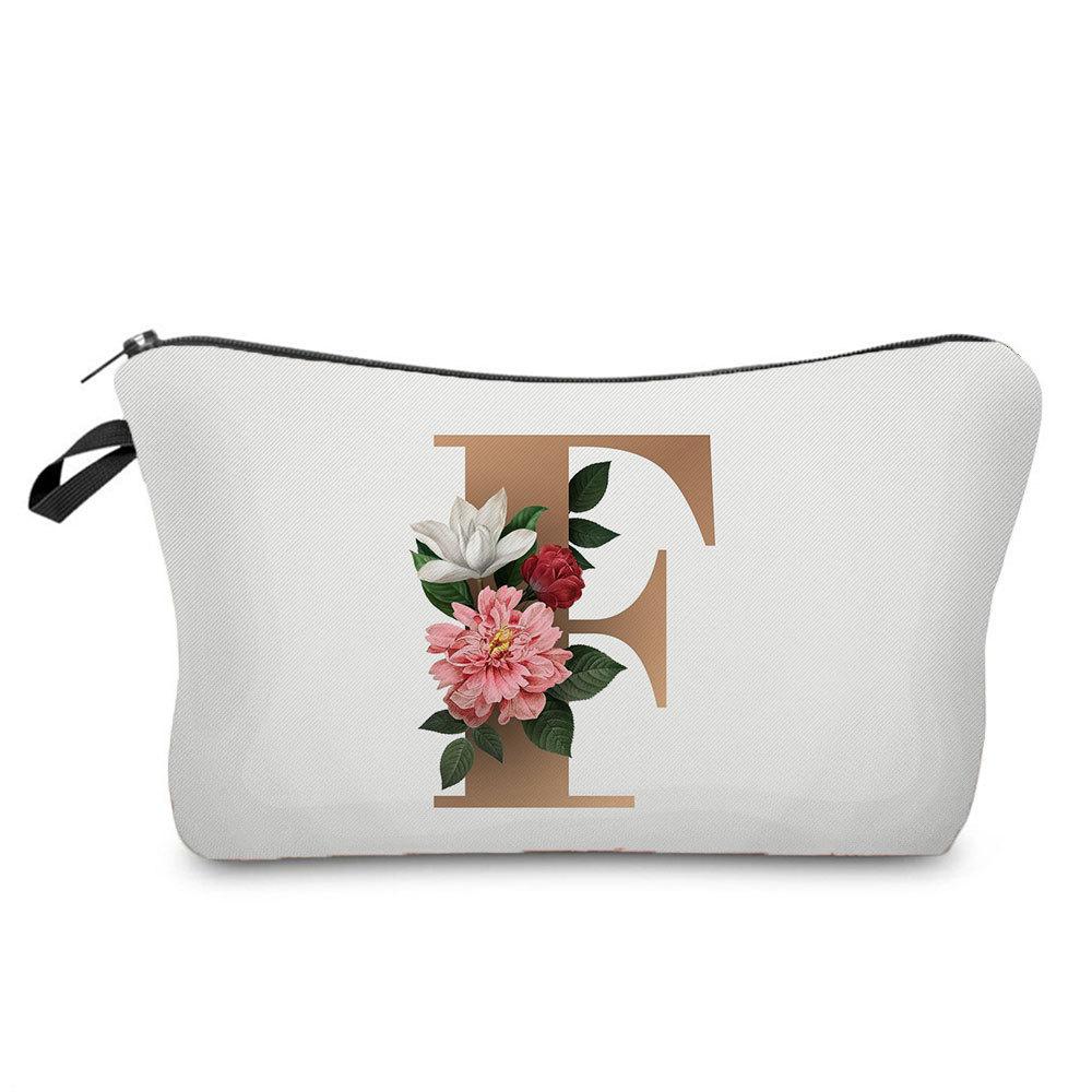 Geantă Cosmetică cu Imprimeu Litere Aurii pentru Femei Organizator pentru Articole de Toaletă Geantă de Depozitare pentru Călătorie 6719