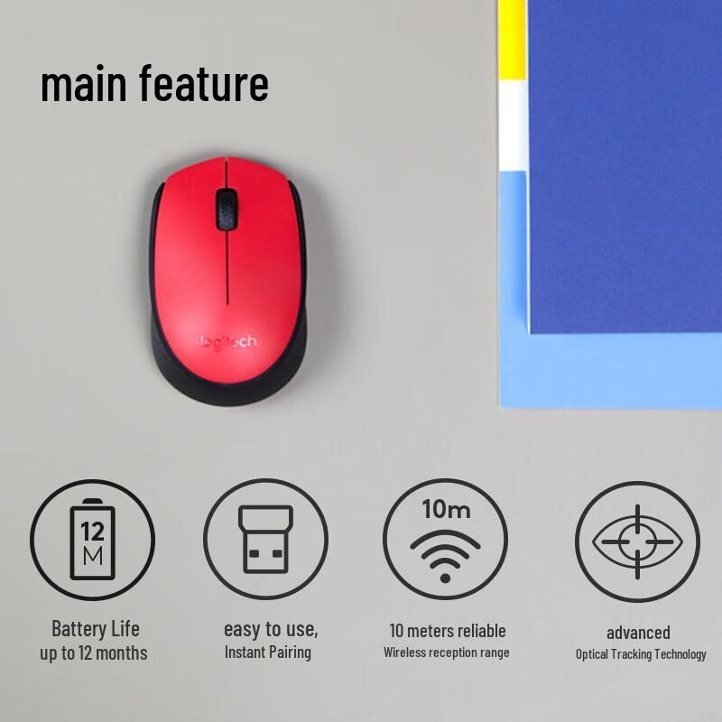 Logitech M170 Wireless Office Mouse with Large Mouse Pad