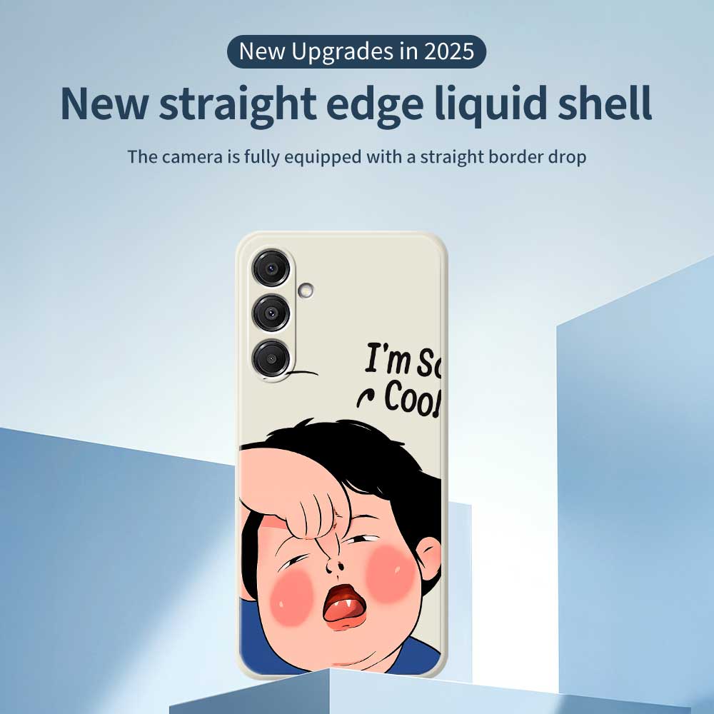 For Samsung Galaxy A16 5G/4G Case Make Faces Kid Pattern Printing Straight Edge TPU Phone Back Cover