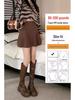Plus Size Women's Slimming Wool A-line High Waist Pleated Skirt for Autumn
