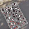 Cherry Blossom Pink Flower Sakura Spring 5D Nail Art Sticker Gold Stamping Soft Adhesive Relief Adhesive Chic Manicure Decals