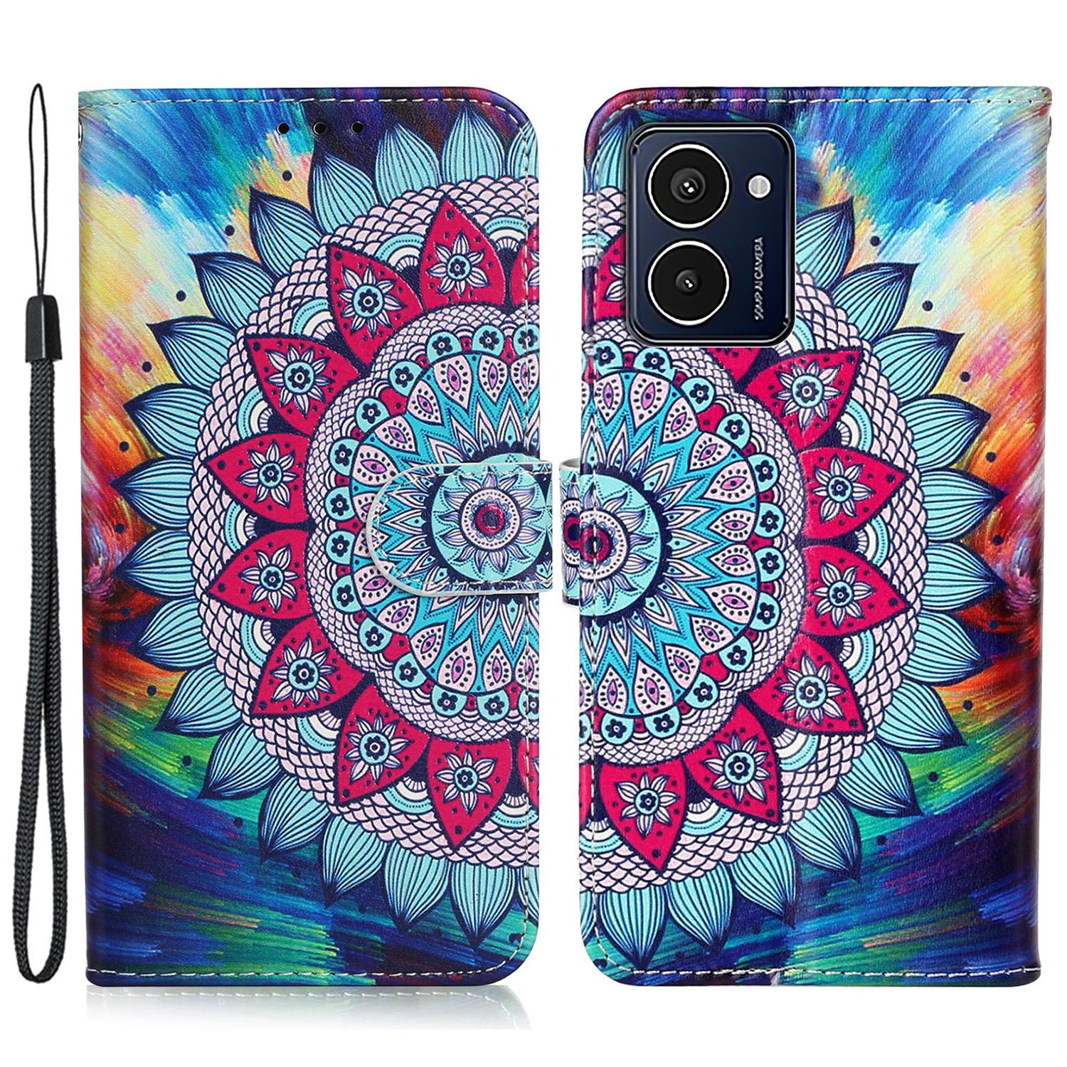 Для HMD Pulse Pro Чехол с держателем для карт Кожаный чехол для телефона Mandala Flower