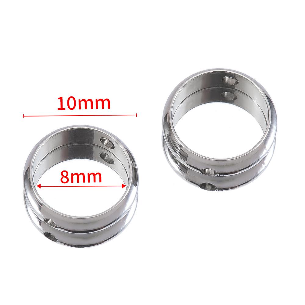 10pcs 5pcs 2 Hole Stainless Steel Round Frame Spacer Beads DIY Necklace Bracelet Earring Circle Connector Pendant Jewelry Making