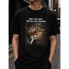 Men's Relaxed Fit Cotton T-Shirt With Grumpy Smoking Cat Graphic And Slogan For Casual Streetwear