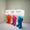 Cute Sitting Square Face Boy Night Light Multi Color Lighting USB Rechargeable Desk Lamp Home Dormitory Creative Lamp