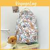Capybara Anime Print School Backpack Nylon Durable Lightweight Breathable For Middle School Students